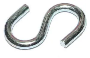 MIDWEST FASTENER 52416 5/16" x 7/8" x 3" Zinc Plated Steel Open S Hooks 10PK
