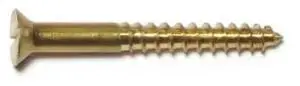 MIDWEST FASTENER 61676 Wood Screw, #8, 1-1/2 in, Plain Brass Flat Head Slotted
