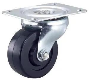 GLOBAL INDUSTRIAL 308500 Light Duty Swivel Plate Caster 3 Rubber Wheel
