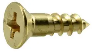 MIDWEST FASTENER 02852 Wood Screw, #6, 1/2 in, Plain Brass Flat Head Phillips
