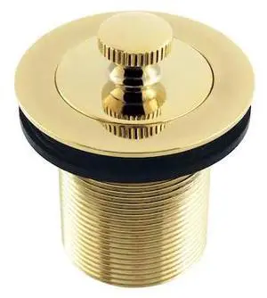 KINGSTON BRASS DLT20PB 112 Lift and Turn Tub Drain with 2 Body Thread, Polished