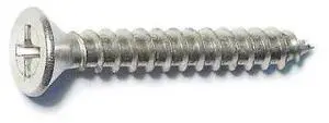 MIDWEST FASTENER 79332 Wood Screw, #9, 1-1/4 in, Nickel Steel Flat Head