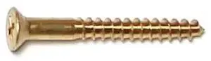 MIDWEST FASTENER 02848 Wood Screw, #4, 1 in, Plain Brass Flat Head Phillips