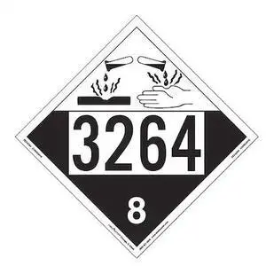 LABELMASTER ZEZ43264 Corrosive Placard,UN 3264,PK25