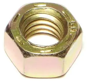 MIDWEST FASTENER 03717 Hex Nut, 3/8"-16, Steel, Grade 8, Zinc Yellow, 50 PK