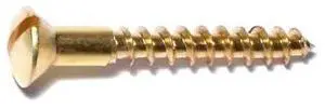 MIDWEST FASTENER 61657 Wood Screw, #8, 1-1/4 in, Plain Brass Oval Head Slotted