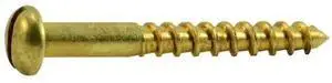 MIDWEST FASTENER 62078 Wood Screw, #4, 1 in, Plain Brass Round Head Slotted