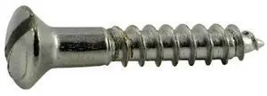 MIDWEST FASTENER 62195 Wood Screw, #5, 3/4 in, Chrome Steel Oval Head Slotted