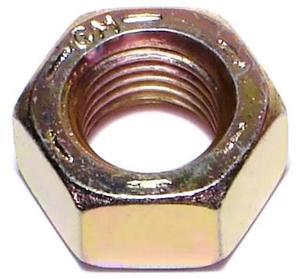 MIDWEST FASTENER 03733 Hex Nut, 7/16"-20, Steel, Grade 8, Zinc Yellow, 25 PK