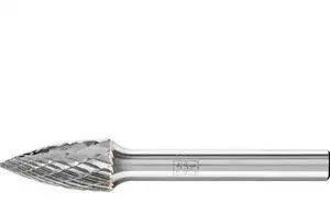 PFERD 22294 TOUGH Carbide Bur - Tree Shape (Pointed) - DBL Cut (3R) - 3/8" x