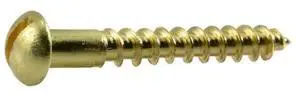 MIDWEST FASTENER 61695 Wood Screw, #8, 1-1/4 in, Plain Brass Round Head Slotted