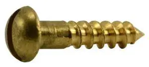 MIDWEST FASTENER 62074 Wood Screw, #4, 1/2 in, Plain Brass Round Head Slotted