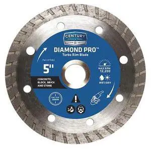 CENTURY DRILL & TOOL 75462 Diamond Rim Blade,Turbo,5"