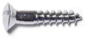 MIDWEST FASTENER 61716 Wood Screw, #10, 1 in, Chrome Steel Oval Head Slotted
