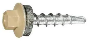 MIDWEST FASTENER 56033 Self-Drilling Screw, #10 x 1 in, Painted Steel Flange