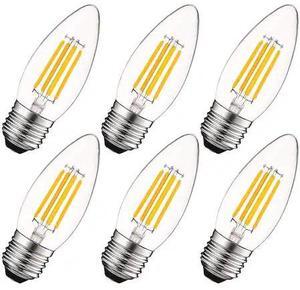 LUXRITE LR21602-6PK B11 LED Light Bulbs 5W (60W Equivalent) 550LM 2700K Warm
