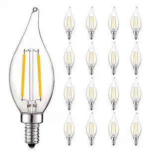 LUXRITE LR21573-16PK CA11 LED Light Bulbs 4W (40W Equivalent) 400LM 2700K Warm