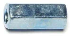 MIDWEST FASTENER 53765 Coupling Nut, #10-32, Steel, Zinc Plated, 3/4 in Lg, 50