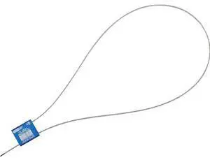 GLOBAL INDUSTRIAL 670489BL Metal Cable Seal, 1/16x24L, Blue, 50PK