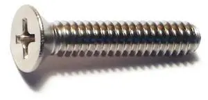 MIDWEST FASTENER 07184 #10-24 x 1 in Phillips Flat Machine Screw, Plain