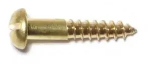 MIDWEST FASTENER 61913 Wood Screw, #6, 3/4 in, Plain Brass Round Head Slotted