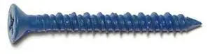 RED HEAD 08125 Tapcon Concrete Screw, 3/16" Dia., Flat, 1 3/4 in L, Steel Blue