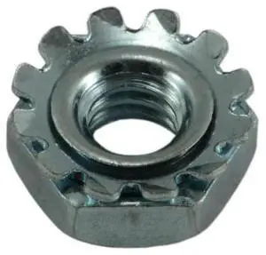 MIDWEST FASTENER 03817 External Tooth Lock Washer Lock Nut, #8-32, Steel, Grade