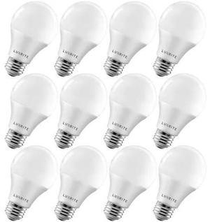 LUXRITE LR21424-12PK A19 LED Light Bulbs 9W (60W Equivalent) 800LM 3500K