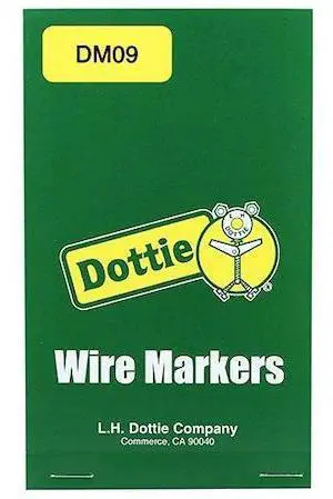 DOTTIE DM09 L.H. Dottie Vinyl Cloth Wire Marker Book (0-9)