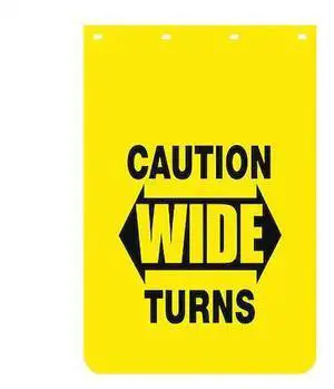 BUYERS PRODUCTS B2436YC Mudflap,Caution Wide Turns,24" x 36",PK2, 2 PK