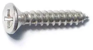 MIDWEST FASTENER 79331 Wood Screw, #9, 1 in, Nickel Steel Flat Head Phillips