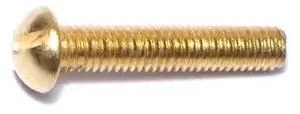 MIDWEST FASTENER 61454 #10-32 x 1 in Slotted Round Machine Screw, Plain Brass,
