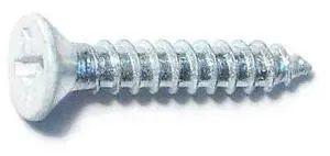 MIDWEST FASTENER 79363 Wood Screw, #5, 3/4 in, White Steel Flat Head Phillips