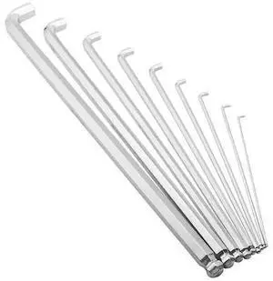 POWERBUILT 240100 9Pc Metric Stubby & Extra Long Hex Ball  End Hex Wrench Set