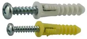 MIDWEST FASTENER 51197 #6 to #12 Pan Head Ribbed Plastic Anchor Kit with Screws