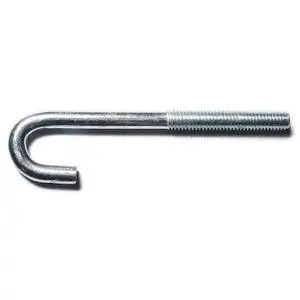 MIDWEST FASTENER 51051 3/8" x 5/8" x 5" Zinc Plated Steel Coarse Thread J-Bolts MIDWEST FASTENER 51051 3/8" x 5/8" x 5" Zinc Plated Steel Coarse Thread J-Bolts