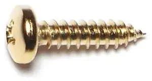 MIDWEST FASTENER 64151 Sheet Metal Screw, #10 x 3/4 in, Brass Plated Steel Pan