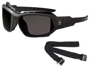 ERGODYNE LOKI-AFAS Safety Goggles, Smoke Anti-Fog Lens, Matte Black Frame