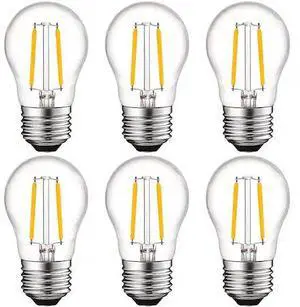LUXRITE LR21623-6PK A15 LED Edison Light Bulbs 4W (40W Equivalent) 400LM 2700K