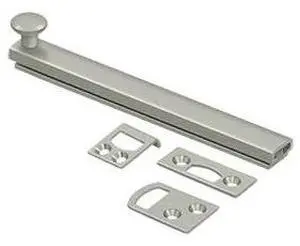 DELTANA 6SBCS15 Surface Bolt, Concealed Screw, Heavy Duty Satin Nickel 6"