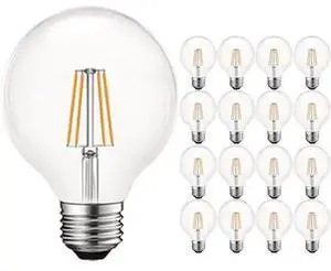LUXRITE LR21620-16PK G25 LED Light Bulbs 5W (60W Equivalent) 550LM 5000K Bright