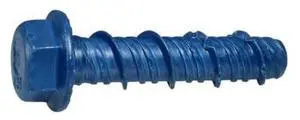 MIDWEST FASTENER 55011 Masonry Screw, 3/8" Dia., Hex, 1-3/4" L, Steel Blue