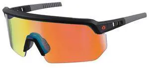 ERGODYNE AEGIR-MI Safety Sunglasses, Orange Mirror Matte Black
