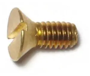 MIDWEST FASTENER 61751 #8-32 x 3/8 in Slotted Flat Machine Screw, Plain Brass,