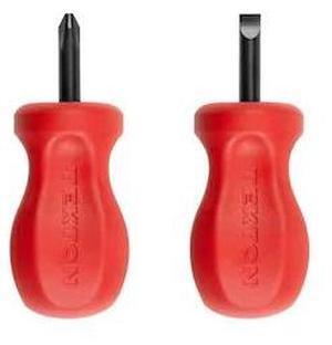 TEKTON DRV40126 Stubby Hard Handle Black Oxide Blade Screwdriver Set, 2-Piece