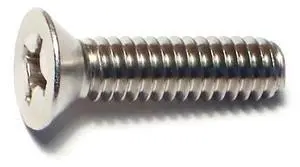 MIDWEST FASTENER 07204 1/4"-20 x 1 in Phillips Flat Machine Screw, Plain 18-8