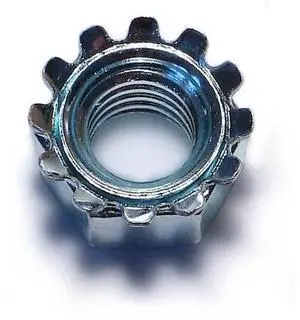 MIDWEST FASTENER 03822 External Tooth Lock Washer Lock Nut, 3/8"-16, Steel,