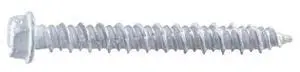 MIDWEST FASTENER 54473 Masonry Screw, 3/16" Dia., Hex, 2 1/4 in L, Steel White