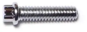 MIDWEST FASTENER 75104 1/4"-20 Flange Bolt, Chrome Plated Steel, 1 in L, 10 PK