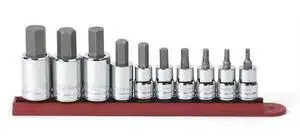 KD TOOLS 80579 Hex Bit Socket Set, SAE 3/8", 1/2" Drive